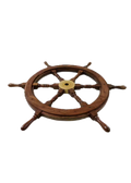 Nautisk ratt i trä & mässing
